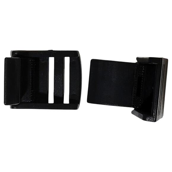8pk Black Plastic Cam Buckles – 1" Webbing Clips, Lightweight Strap Fasteners - Picture 2 of 5